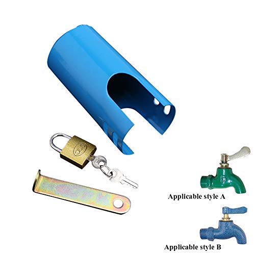 Echaprey Iron Multifunctional Outdoor Faucet Lockout Anti-theft Garden Water-tap Protection Lock Style A (Blue) - Thumbnail 2