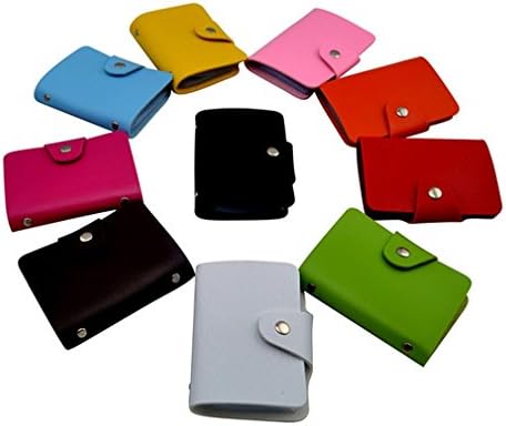 New RFID Blocking Credit Card Protector Small Unisex Leather Case Holder with 24 Plastic Card Slots