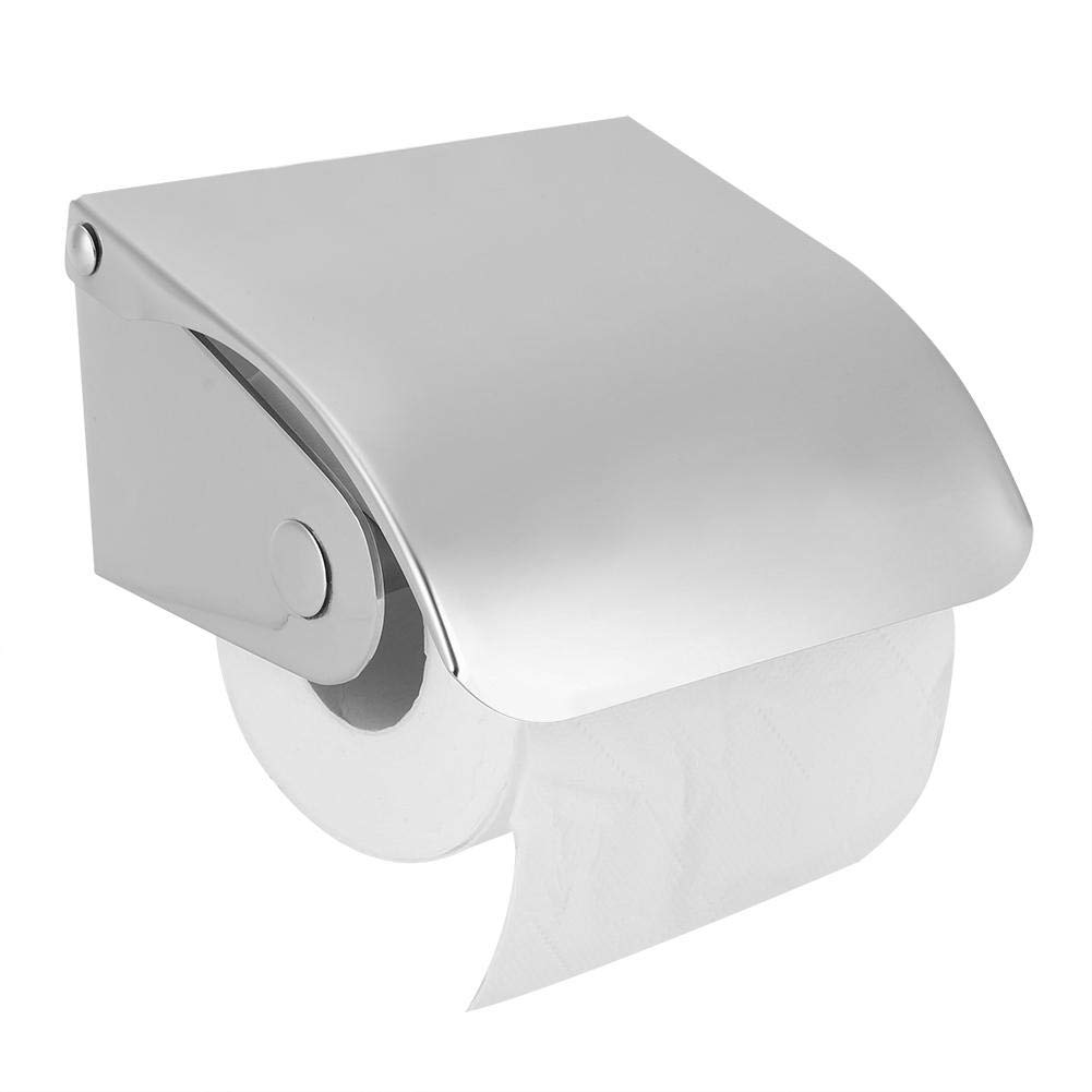 Roll Paper Holders, Wall-Mounted Toilet Paper Dispenser Stainless Steel Waterproof Bathroom Toilet Plastic Tissue Box for Hotel Restaurant Public Toilet