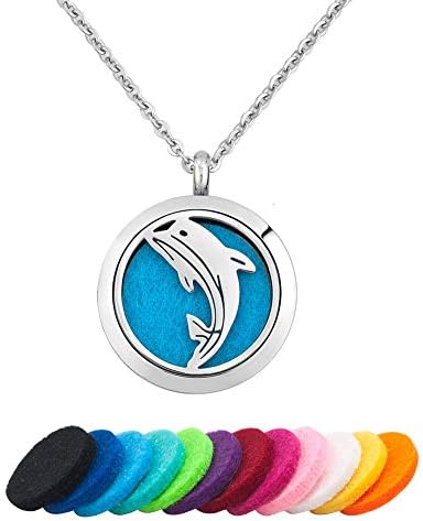 Moonlight Collection Ocean Beach Animal Essential Oil Diffuser Necklace Scented Pendant Chain with Refills