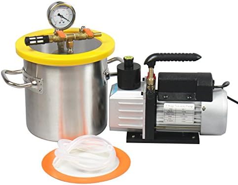 lab1st 2 Gallon Vacuum Degassing Chamber Kit with 7CFM Vacuum Pump - Not for Wood Stabilizing