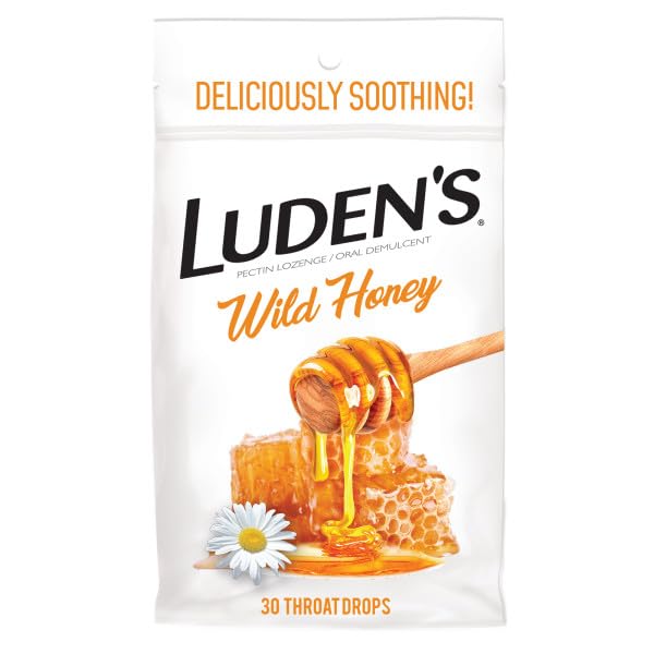 LUDEN’S DELICIOUSLY SOOTHING THROAT DROPS, WILD HONEY FLAVOR, 30 COUNT