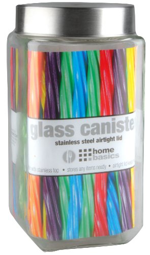 Home Basics GJ10823 square Glass Jar, X-Large