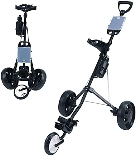 Golf Push Cart Trolley 3 Wheel Golf Trolley 3 Wheel, Golf Push Cart One Second to Open and Close, Collapsible Golf Caddy, Lightweight Golf Cart with Scorecard Drink Holder Golf Push Cart Trolley 3 Wheel Golf Trolley 3 Wheel, Golf Push Cart One Second to Open and Close, Collapsible Golf Caddy, Lightweight Golf Cart with Scorecard Drink Holder