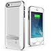 iPhone 5S Battery Case, iPhone 5 Battery Case - Maxboost Atomic S Portable Charger for iPhone 5/5S [MFI Certified] External Protective 2400mAh Battery Charging Juice Power Bank [Glossy White/Silver]