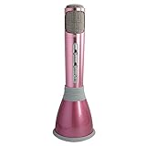 Singing Karaoke Microphone Wireless Bluetooth Speaker Compatible with iOS Android Smartphone for Party Family Outdoor Entertainment Pink