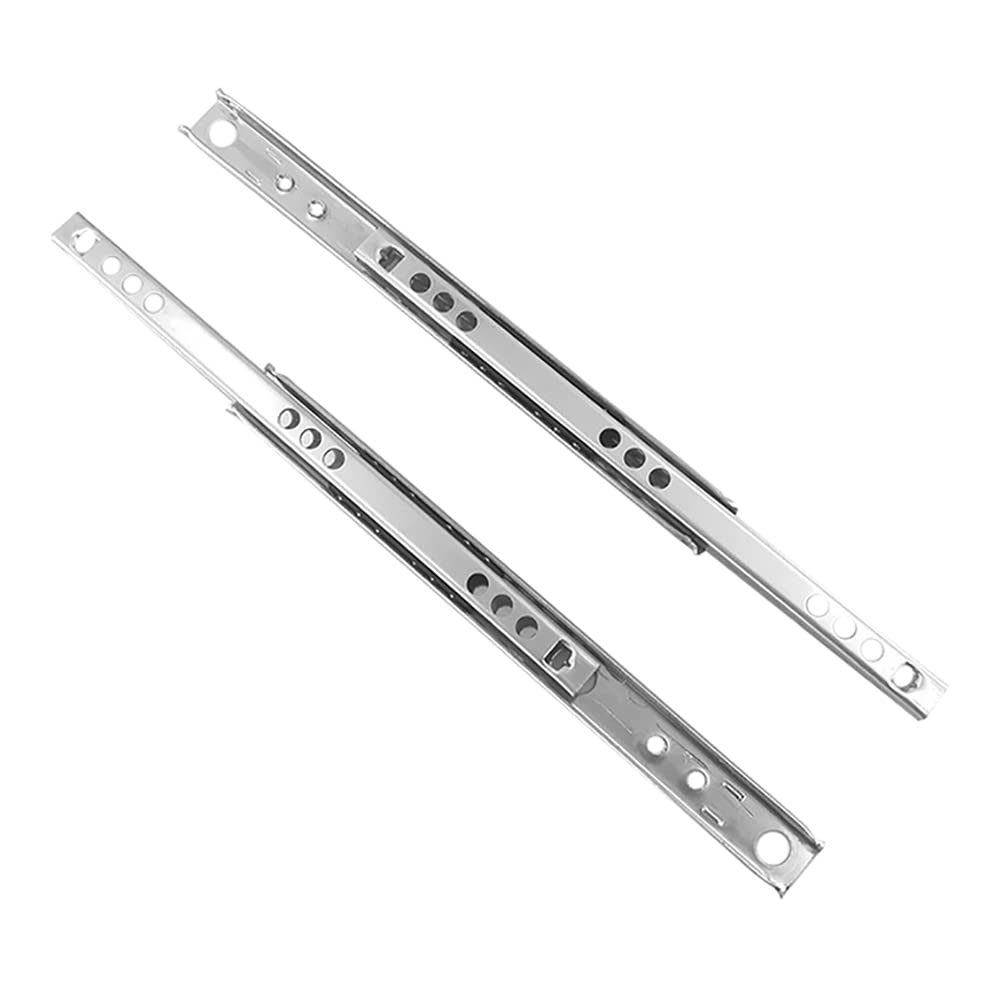 Drawer Rail, 1pair Ball Bearing Drawer Runner Metal Drawer Slides W17mm for Furmiture Drawer(310mm Length)