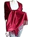 SCARF_TRADINGINC® Large Soft 100% Twill Pashmina Scarf Shawl Wrap (Dark red)
