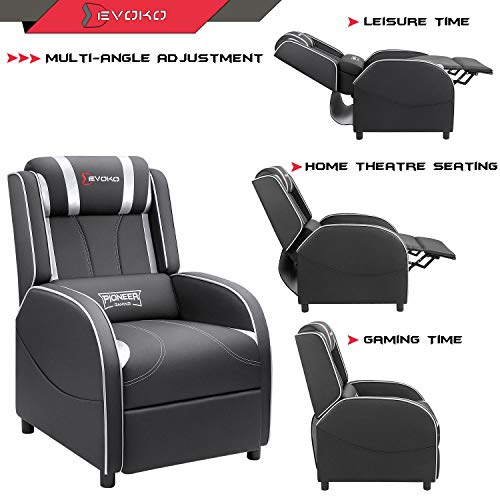 Devoko Massage Gaming Recliner Chair PU Leather Home Theater Seating Single Modern Living Room