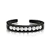 Black Rhodium Plated Sterling Silver Toe Rings Round Cut Cubic Zirconia White Channel Set
