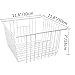 Farmhouse Decor Metal Wire Food Organizer Storage Bin Baskets with Handles for Kitchen Cabinets, Pantry, Bathroom, Laundry Room, Closets, Garage (set of 2)