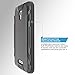 Alcatel Fierce 4 Case, OneTouch Allura Case, Pop 4 Plus Case With TJS Tempered Glass Screen Protector, Dual Layer Shockproof Hybrid Armor Protection Metallic Brushed Finish Case Cover (Black/Grey)