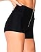 iHeartRaves High Waist Zipper Booty Shorts Dance Bottoms (Black, Medium)