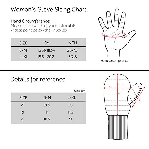 Andake Down Mittens Gloves for Women Water-resistance Warm Winter Snow Gloves for Walking Jogging Work Outdoor Activities (S/M, BLACK) - Thumbnail 7