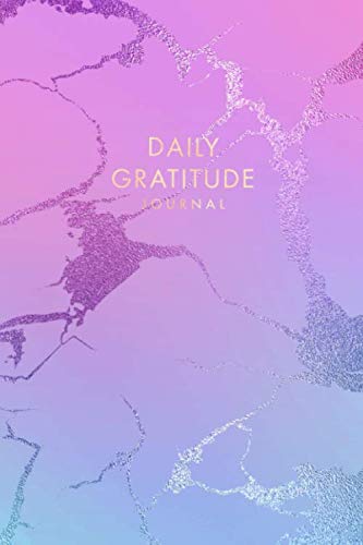 Daily Gratitude Journal: Bright Purple Marble and Rose Gold | Inspirational Quote - Journal, Notebook, Diary, Composition Book (6 x 9 inches) - 120 Lines Pages