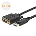 CableCreation Active DisplayPort to DVI Cable, 6FT DP to DVI-I Cord, Eyefinity Support Multi-Screen, Black