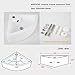 AWESON Small Corner Wall Mount Vessel Sink,White Vitreous China, Above Counter Corner Sink with Single Faucet Hole and Overflow