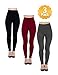 Seamless High Waist Leggings for Women-Fleece Lined 3 Pack (Black/Grey/Red)