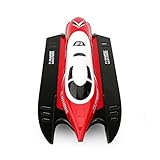 FunTech Fast RC Boat High Speed 20MPH 2.4GHz Electric Remote Controlled Boat with Rechargeable Battery for Pools Bathtubs Lakes--Best Gifts for Kids and Adults