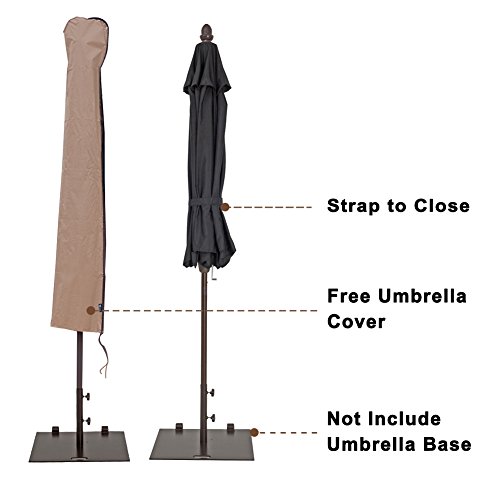 SORARA Sunbrella Patio Umbrella 9-Feet Outdoor Market Table Umbrella with Auto Tilt&Crank&Umbrella Cover, 8 Ribs, Canvas Black