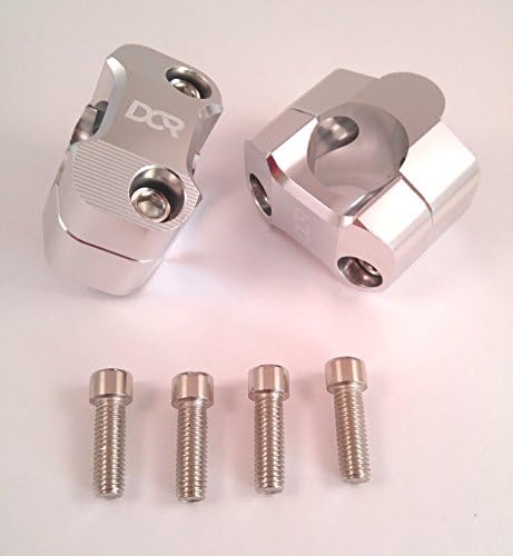 Silver DCR 7/8" To 1 1/8" Handle Bar Adapter Riser Fat Bar Conversion Chrome