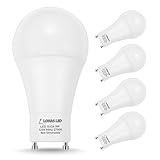 LOHAS GU24 Light Bulb, LED A19 Bulbs 60 Watt Equivalent, 9W Warm Light 2700K GU24 Base Lamp, 810LM LED Lamp, 240 Degree Beam Angle, Replace to CFL and LED Home Lighting (Pack of 4)