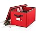 ZOBER Christmas Light Storage - Christmas Light Organizer W/ 4 Plastic Christmas Lights Organizer Wheel - Strong & Durable Material - Stitched Reinforced Handles - Red