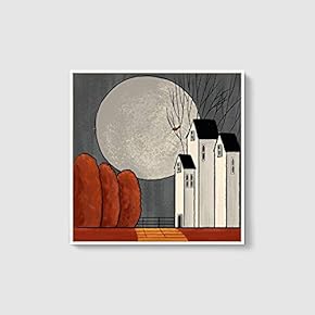 Framed Canvas Home Artwork Decoration Night Canvas Wall Art for Living Room, Bedroom - 16x16 inches