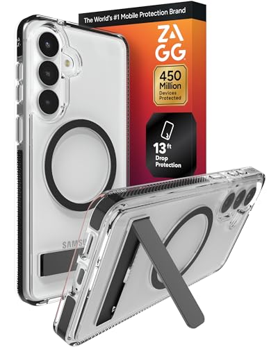 ZAGG Santa Cruz Snap Samsung Galaxy S26+ with Kickstand - Black, Magnetic Cryst…