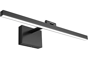 Joosenhouse LED Picture Light Fixtures Dimmable 19.69" Inches Modern Black Full Metal Artwork Display Lamp with Single Arm Adjustable Picture Frame Lights for Paintings 12W Hardwired Connection 4000K