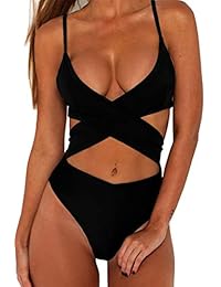 CHYRII traje de baño de una pieza con corte de cintura alta, cruzado sexy para dama