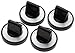 Stanco 4 Pack Universal Gas Range Stove Knobs, Black