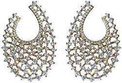 Mcristals' Lux Cluster Drops (18K Gold) - Bridal Earrings - Cubic Zirconia and Nickel Free