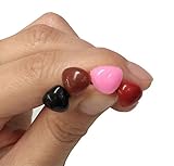 TOPWEL 100PCS Plastic Triangle Nose and Eyes for Sewing Crafting Buttons for Bear Doll of DIY (12X14MM, Pink)