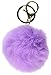ATJC 18 K Gold Plated Keychain with Plush Cute Genuine Rabbit Fur Key Chain for Car Key Ring (Pueple)