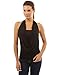 PattyBoutik Women's Halter Drape Front Chain Back Twinset Top (Black S)
