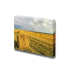 Canvas Prints Wall Art - Windmill on The Field in Summer | Modern Wall Decor/Home Art Stretched Gallery Canvas Wraps Giclee Print & Ready to Hang - 12" x 18"