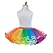 Honeystore Women's Mini Tutu Ballet Multi-Layer Ruffle Frilly Petticoat Skirt Rainbow