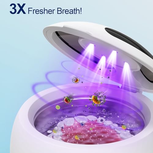Ultrasonic Retainer Cleaner, ZYREX 45kHz Retainer Cleaner Machine, 24W Ultrasonic Cleaner with 4 Modes for Dentures, Night Guards, Mouth Guards, Toothbrush Heads, Jewelry, 200ML Portable (white)