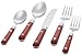 Ginkgo International Le Prix 5-Piece Stainless Steel Flatware Place Setting, Milano Red, Service for 1