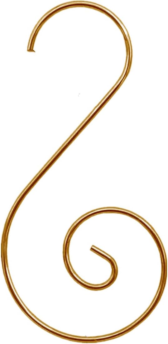 Ornament Hooks - JANEMO 20 Pcs Ornament Hooks,2 Inch Metal Decoration S Hooks,Use for Party Decorations,Floral Arrangements or Collectible Displays,Gold