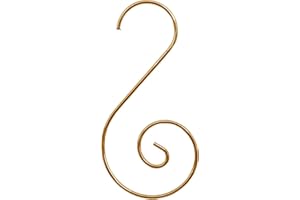 JANEMO 20 Pcs Ornament Hooks,2 Inch Metal Decoration S Hooks,Use for Christmas Decorations,Party,Floral Arrangements or Collectible Displays (Golden)