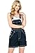 Revolt by Palomares Women's Juniors Vintage Twill/Denim Short Overalls (18, Dark Night Denim)