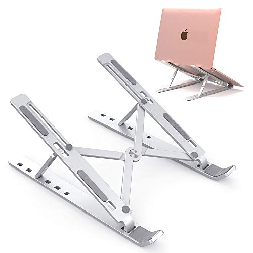 Onvian Laptop Stand, Aluminum Adjustable Laptop Computer Stand Tablet Stand, Foldable Portable Desktop Holder, Fits up to 15.6 inch Laptop and All Tablets - Thumbnail 7