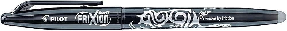 Pilot Frixion Erasable Rollerball Pen 0.7 mm Black Single Pen