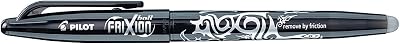 Pilot Frixion Erasable Rollerball Pen 0.7 mm Black Single Pen