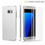 Bestfy Samsung Galaxy S7 Edge Screen Protector + Case Kit, Bubble Free, Full Coverage, HD Clear 3D Tempered Glass Screen Protector - Lucid