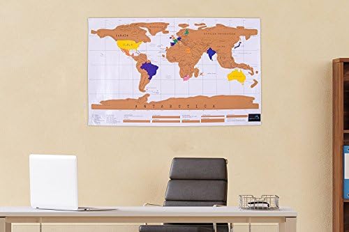 Premium Scratch Off World Map, Large(34.64x20.47inches) Personalized -Deluxe Travel Edition Map. Helps You Mark Places You’ve Been to Very Easily, Great Gift for Any Traveler