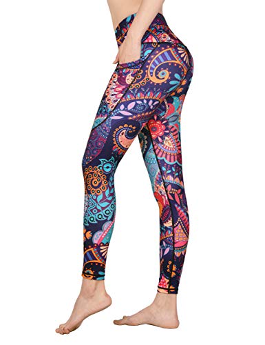 DOVPOD Printed Yoga Pants High Waist Fitness Plus Size Workout Leggings Tommy Control Capris for Women