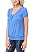 Shamaim Women Scoop Neck Short-Sleeves Front Pleated Top